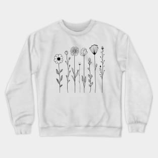 Wild flowers Line art Crewneck Sweatshirt